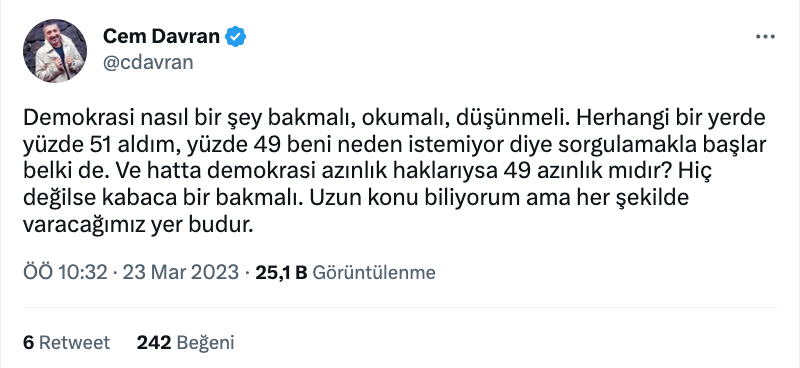 cem davran dan dikkat ceken demokrasi aciklamasi